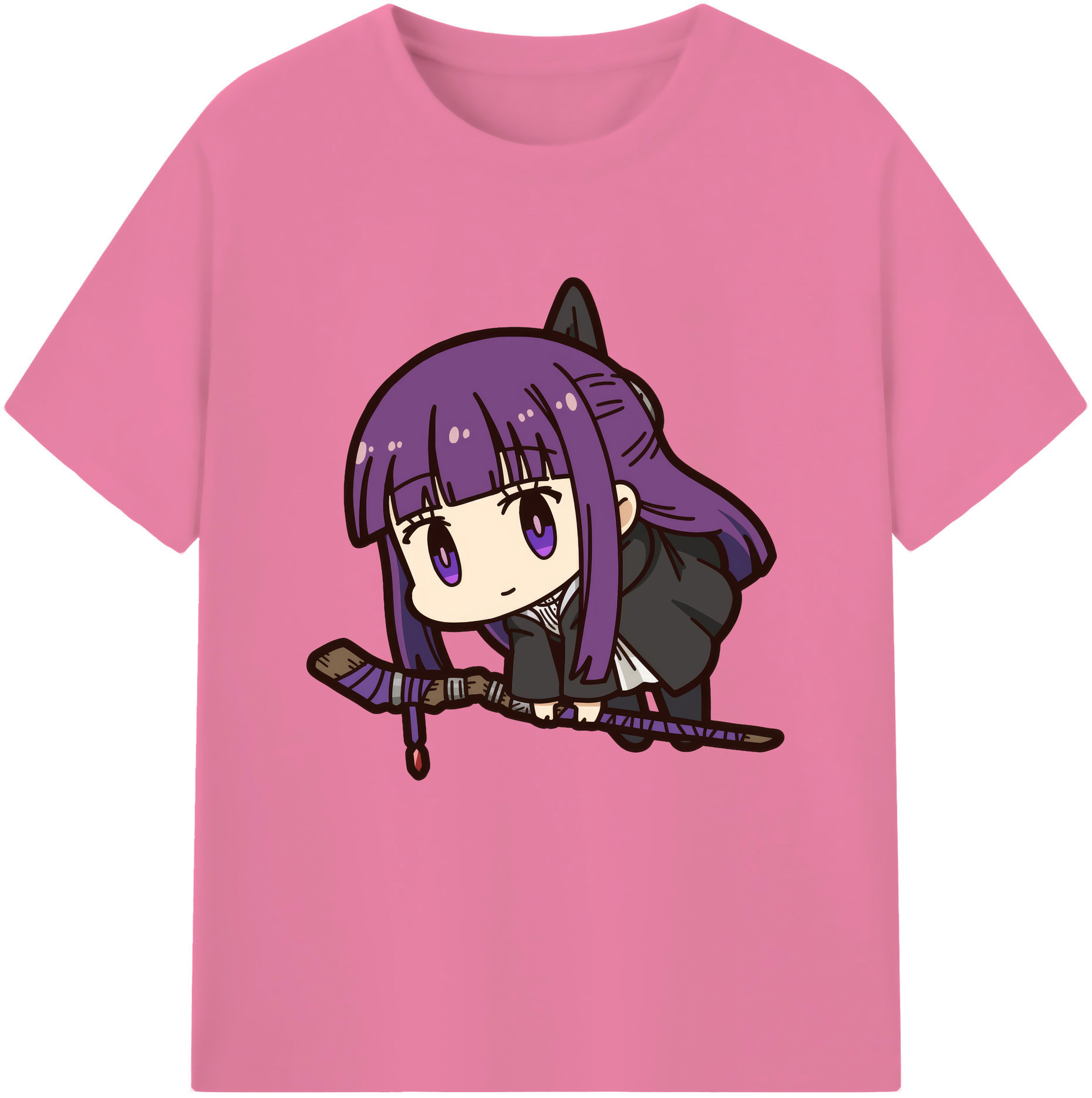 （画像用） 葬送のフリーレン Frieren 綿100％半袖Tシャツ（フロントプリント）